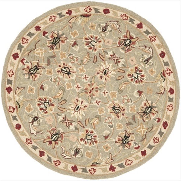 Safavieh 3 x 3 ft. Round Transitional Chelsea Sage and Ivory Hand Hooked Rug HK78D-3R